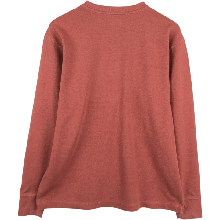 Carhartt Relaxed Fit Henley Neck Thermal Long Tee, Honeycomb, Men's Size L cotton red type reddish brown Vintage Second Hand
