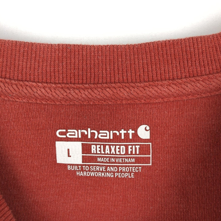 Carhartt Relaxed Fit Henley Neck Thermal Long Tee, Honeycomb, Men's Size L cotton red type reddish brown Vintage Second Hand