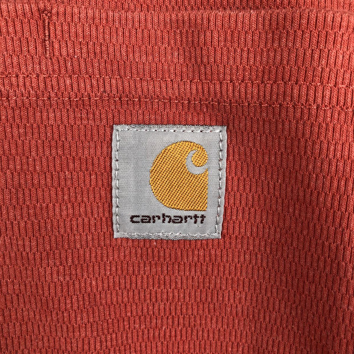 Carhartt Relaxed Fit Henley Neck Thermal Long Tee, Honeycomb, Men's Size L cotton red type reddish brown Vintage Second Hand