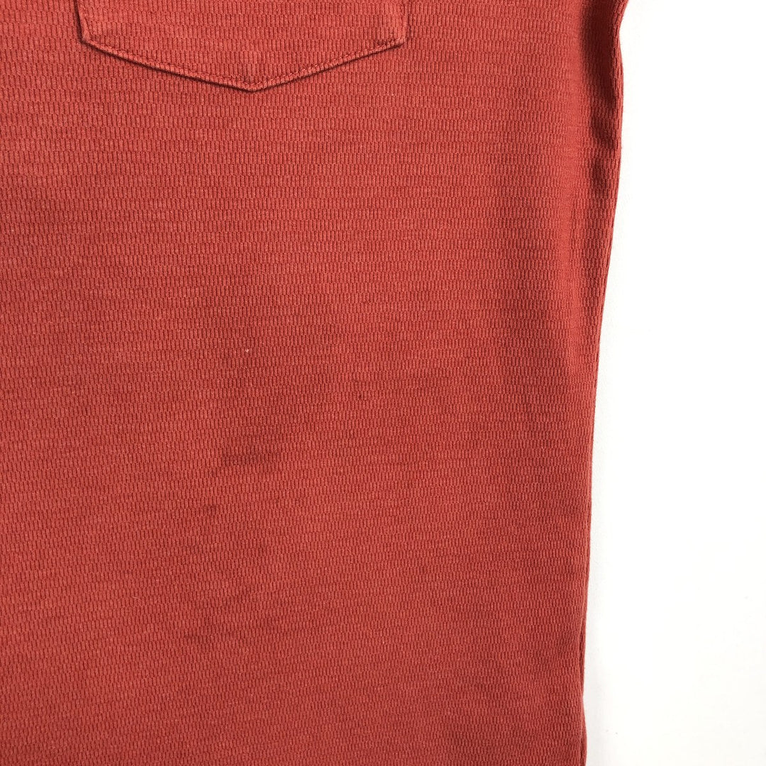 Carhartt Relaxed Fit Henley Neck Thermal Long Tee, Honeycomb, Men's Size L cotton red type reddish brown Vintage Second Hand