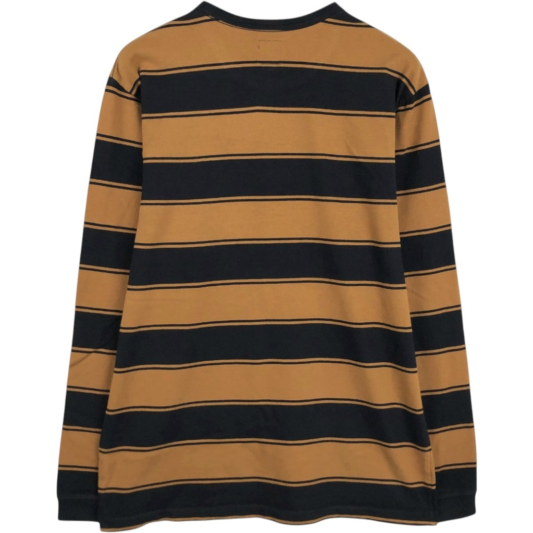 Vans striped pattern long-sleeved T-shirt, men's size XL equivalent. unclear black type Vintage Second Hand