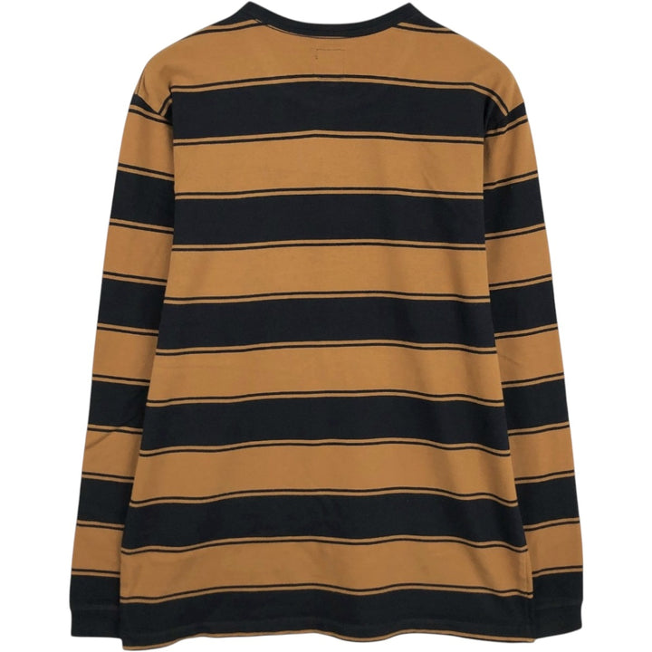 Vans striped pattern long-sleeved T-shirt, men's size XL equivalent. unclear black type Vintage Second Hand