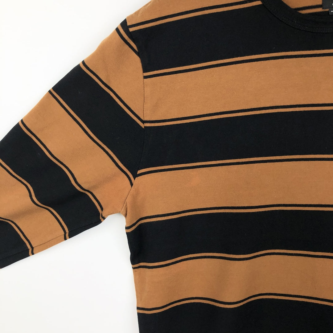 Vans striped pattern long-sleeved T-shirt, men's size XL equivalent. unclear black type Vintage Second Hand