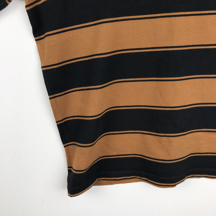 Vans striped pattern long-sleeved T-shirt, men's size XL equivalent. unclear black type Vintage Second Hand