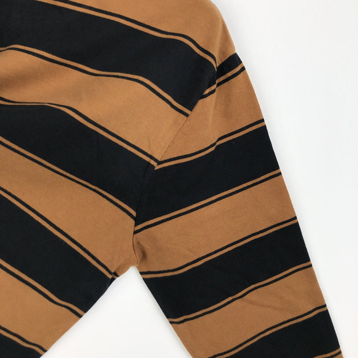 Vans striped pattern long-sleeved T-shirt, men's size XL equivalent. unclear black type Vintage Second Hand
