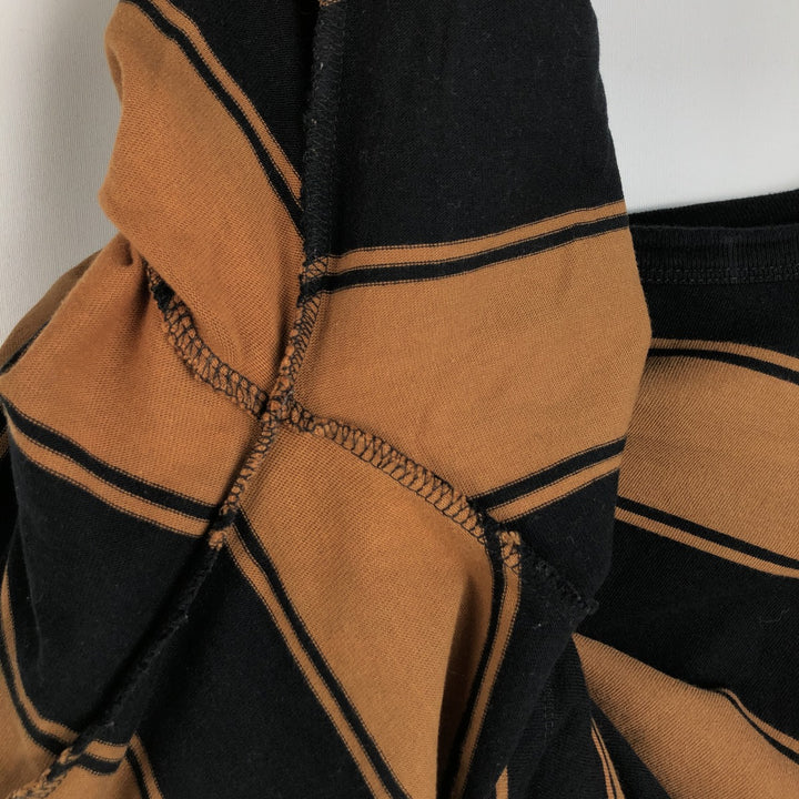 Vans striped pattern long-sleeved T-shirt, men's size XL equivalent. unclear black type Vintage Second Hand