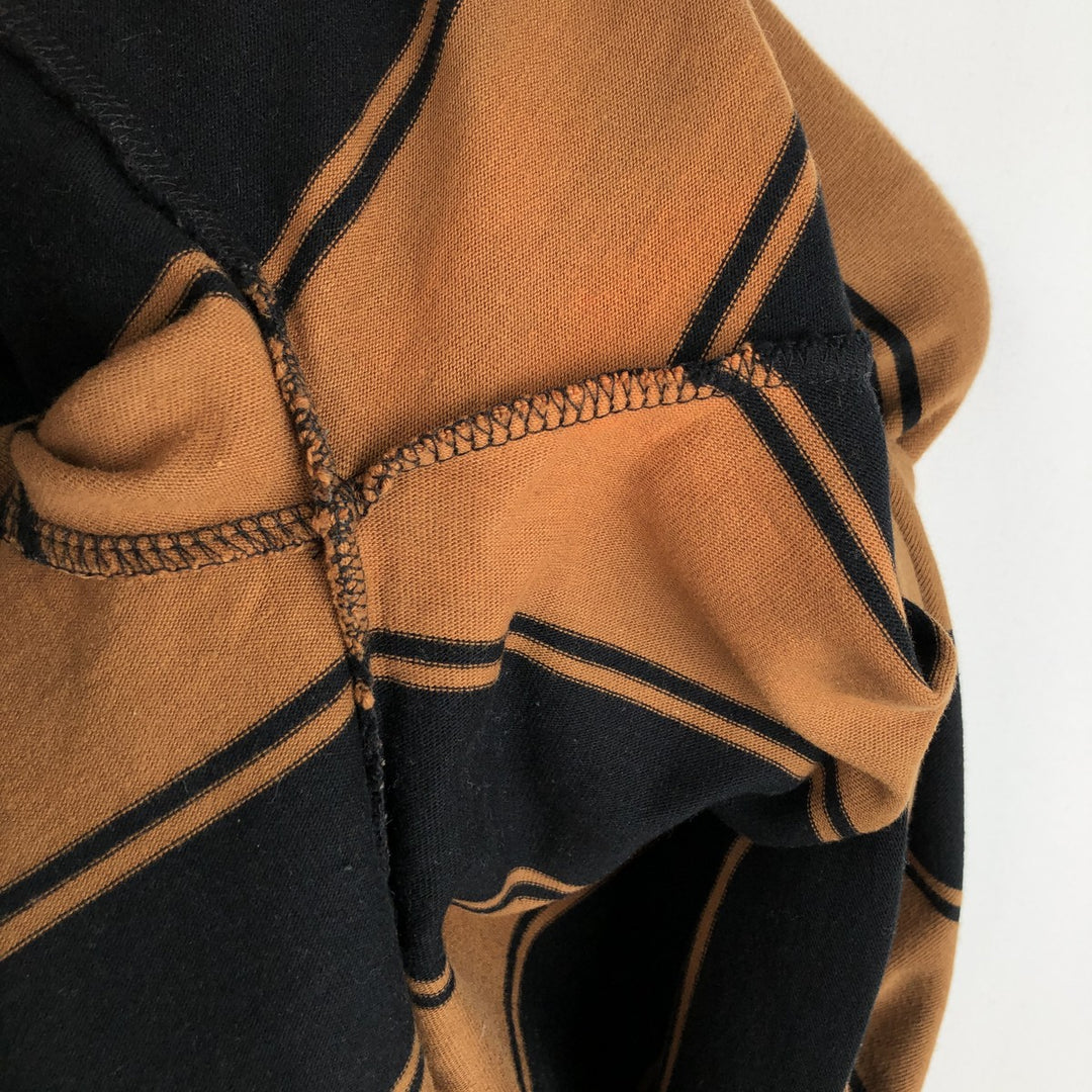 Vans striped pattern long-sleeved T-shirt, men's size XL equivalent. unclear black type Vintage Second Hand