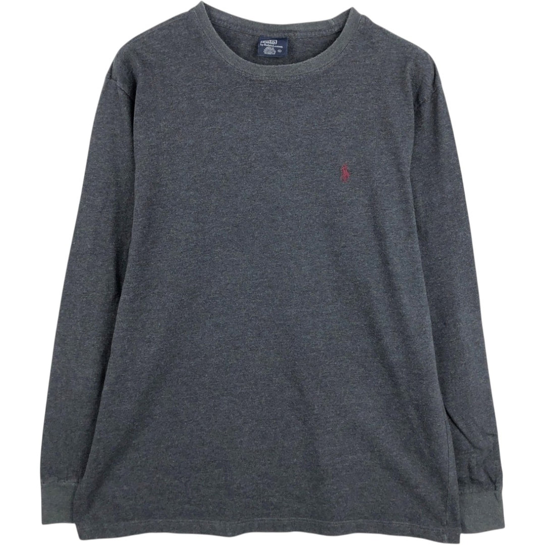 Ralph Lauren POLO by Ralph Lauren long-sleeved T-shirt, men's size L cotton Charcoal Vintage Second Hand