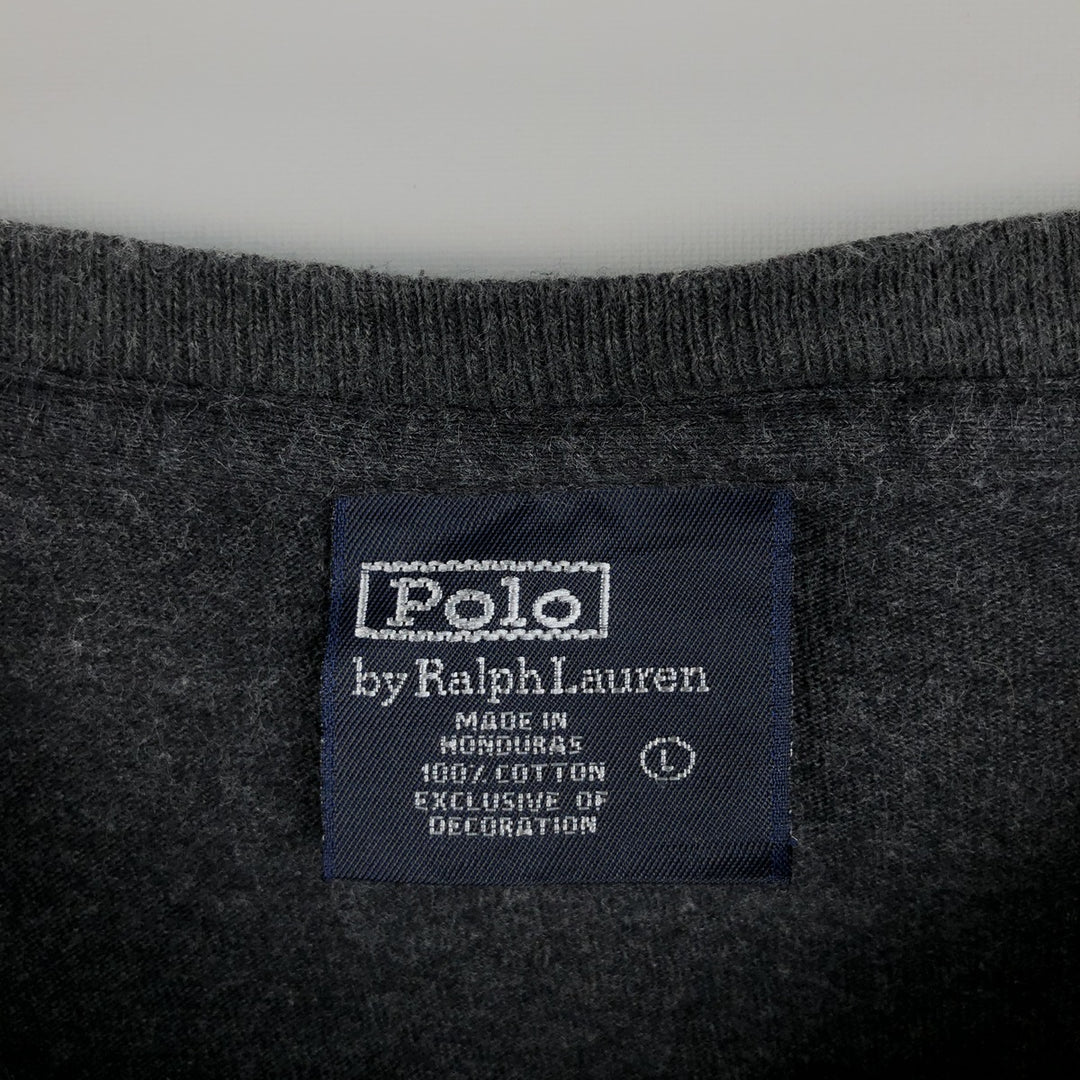 Ralph Lauren POLO by Ralph Lauren long-sleeved T-shirt, men's size L cotton Charcoal Vintage Second Hand
