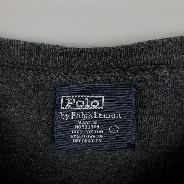 Ralph Lauren POLO by Ralph Lauren long-sleeved T-shirt, men's size L cotton Charcoal Vintage Second Hand