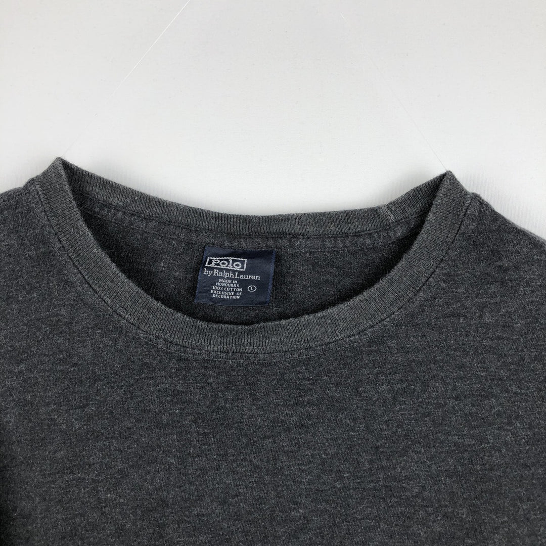 Ralph Lauren POLO by Ralph Lauren long-sleeved T-shirt, men's size L cotton Charcoal Vintage Second Hand
