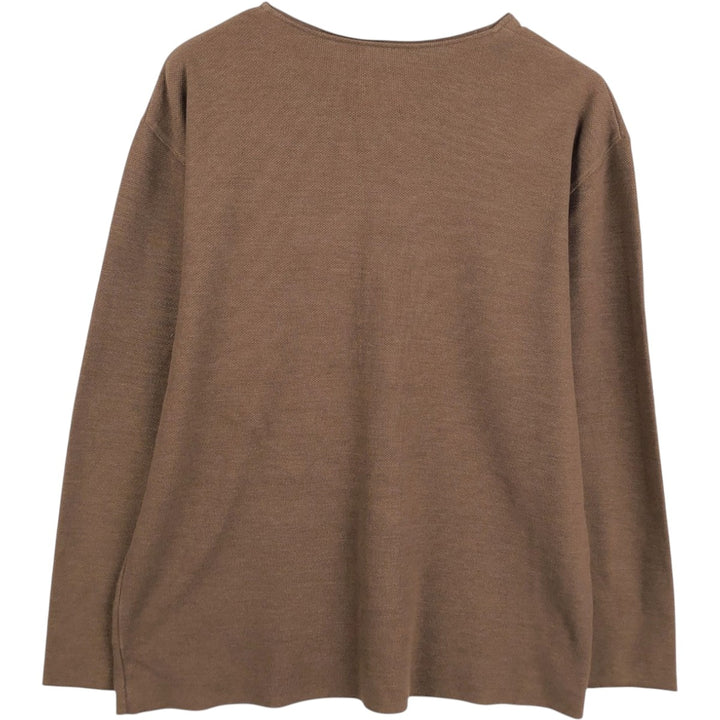St. John's Bay V-neck Thermal Long-Sleeve T-shirt, Honeycomb Pattern, Men's Size L (equivalent) cotton brown type Vintage Second Hand