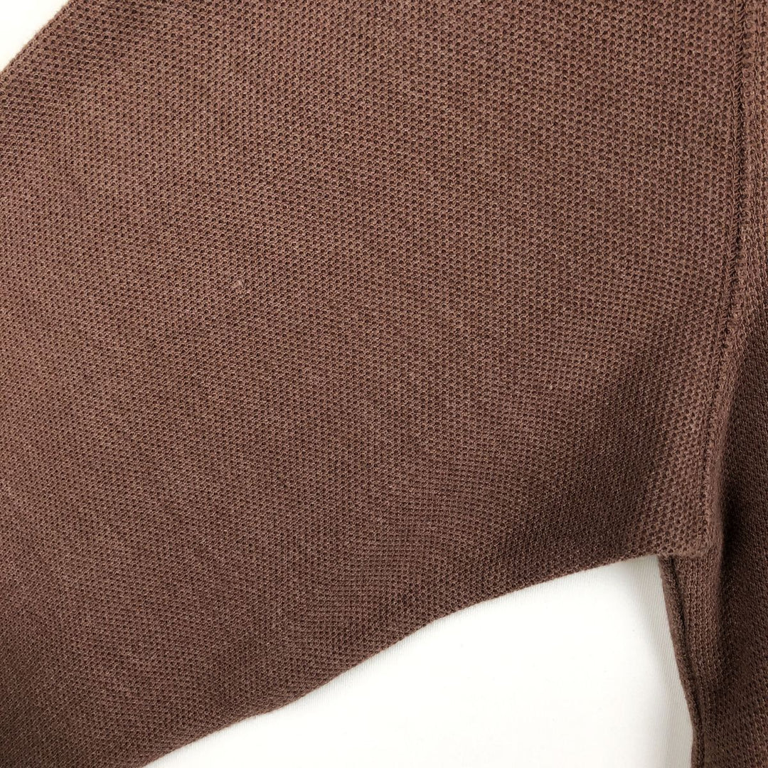 St. John's Bay V-neck Thermal Long-Sleeve T-shirt, Honeycomb Pattern, Men's Size L (equivalent) cotton brown type Vintage Second Hand