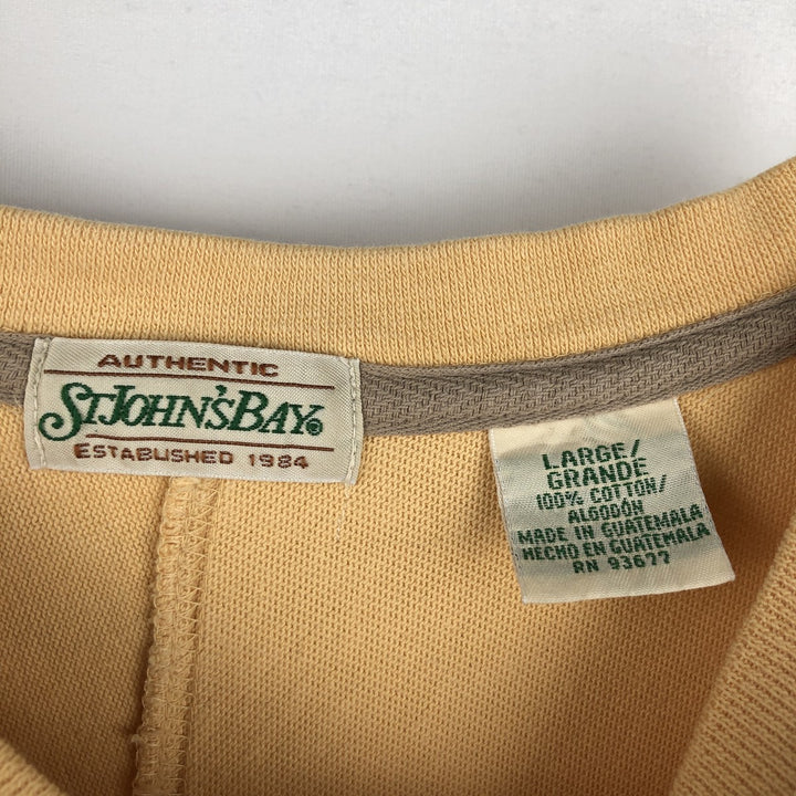 St. John's Bay Thermal Long-Sleeve T-Shirt, Men's Size L (equivalent) cotton orange type Vintage Second Hand