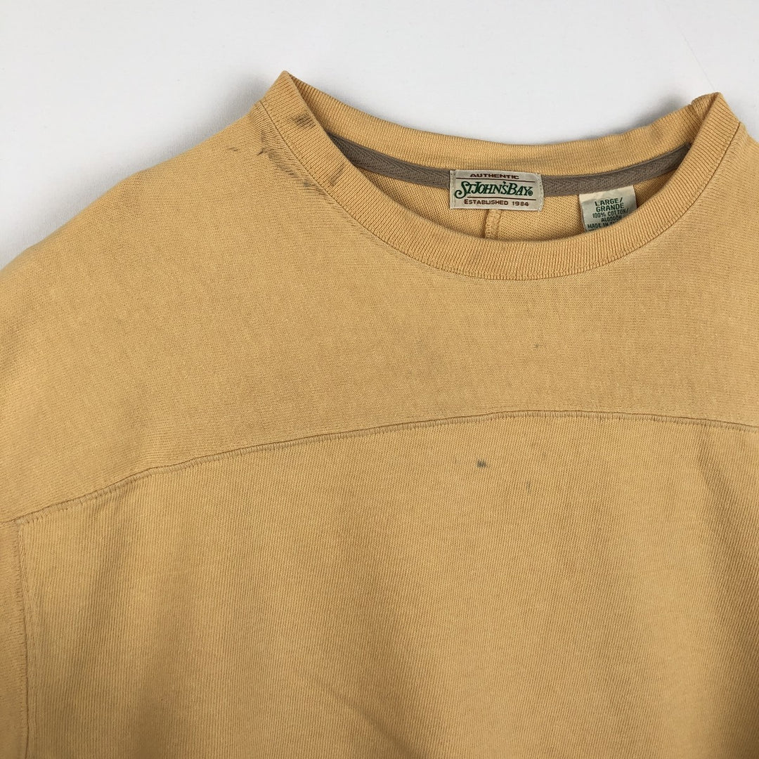 St. John's Bay Thermal Long-Sleeve T-Shirt, Men's Size L (equivalent) cotton orange type Vintage Second Hand