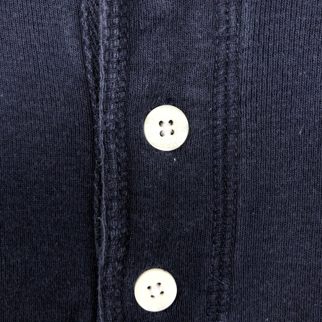 Ralph Lauren CHAPS Henley Neck Long-Sleeve T-Shirt (Men's Size S) cotton navy blue type Vintage Second Hand