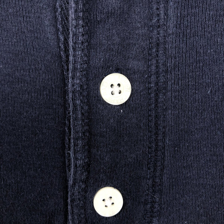 Ralph Lauren CHAPS Henley Neck Long-Sleeve T-Shirt (Men's Size S) cotton navy blue type Vintage Second Hand