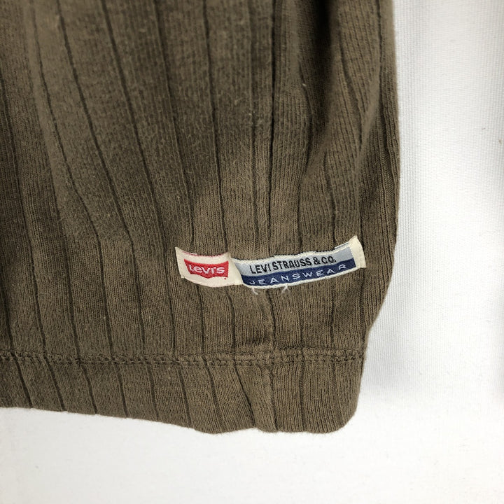 Levi's Thermal Long-Sleeve Waffle T-Shirt, Men's Size XL (equivalent) cotton Khaki type Vintage Second Hand