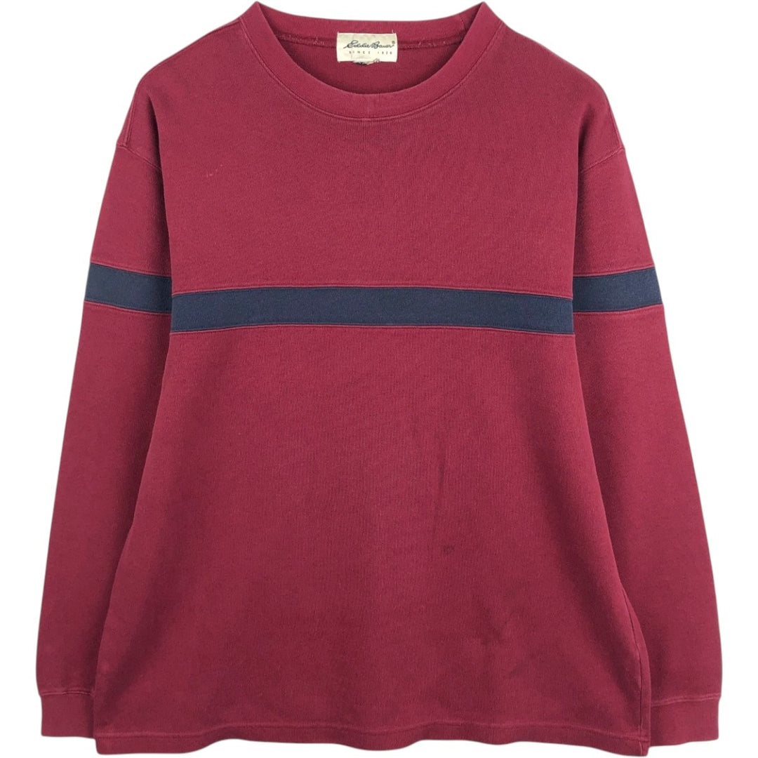 Eddie Bauer long-sleeved T-shirt, men's size L unclear wine-red Vintage Second Hand