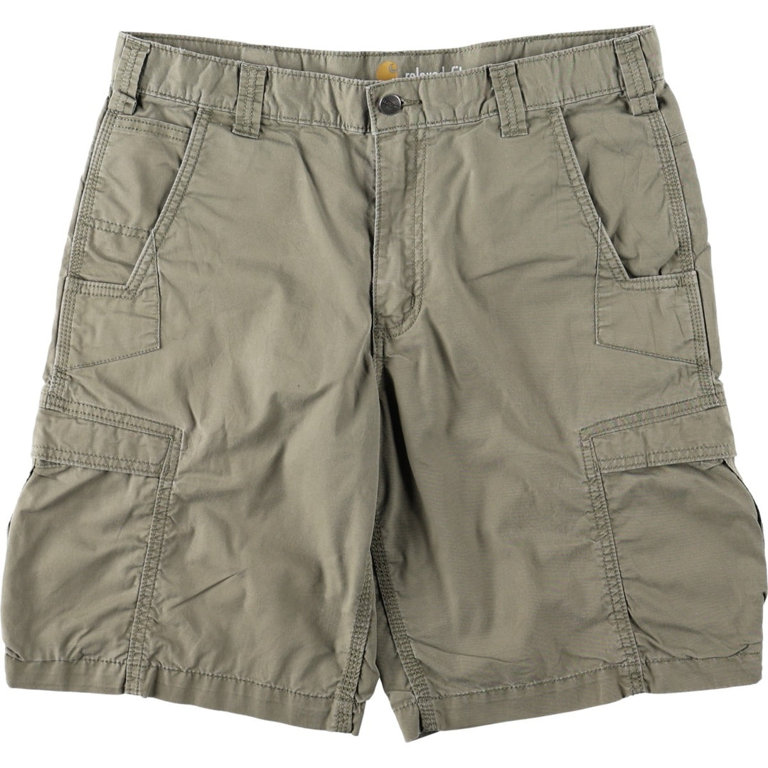 Carhartt Relaxed Fit Work Shorts, Men's Size W35 (approx.) cotton Khaki type Vintage Second Hand