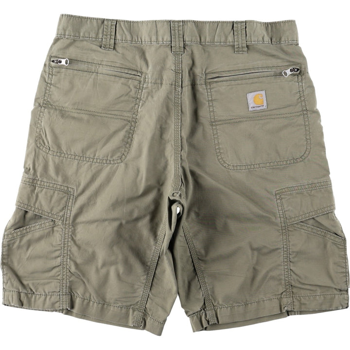 Carhartt Relaxed Fit Work Shorts, Men's Size W35 (approx.) cotton Khaki type Vintage Second Hand