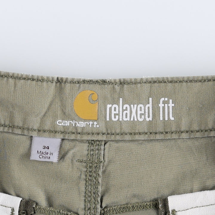 Carhartt Relaxed Fit Work Shorts, Men's Size W35 (approx.) cotton Khaki type Vintage Second Hand