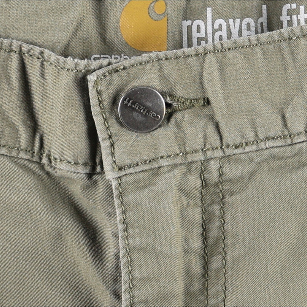 Carhartt Relaxed Fit Work Shorts, Men's Size W35 (approx.) cotton Khaki type Vintage Second Hand
