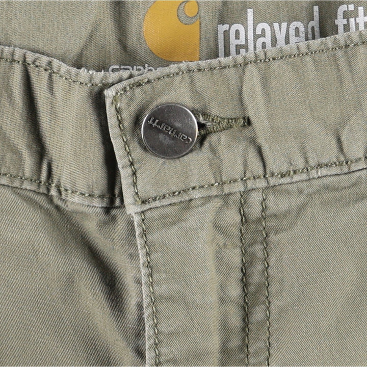 Carhartt Relaxed Fit Work Shorts, Men's Size W35 (approx.) cotton Khaki type Vintage Second Hand