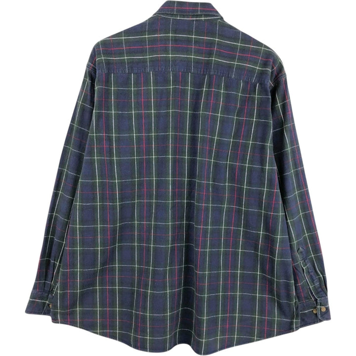 2000'S Woolrich flannel check shirt, men's size XL (approx.) cotton navy blue type Vintage Second Hand