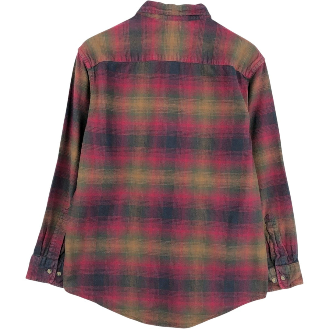 Pendleton Mason long-sleeved button-down flannel check shirt, men's size M cotton red type Vintage Second Hand