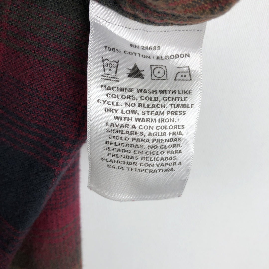 Pendleton Mason long-sleeved button-down flannel check shirt, men's size M cotton red type Vintage Second Hand