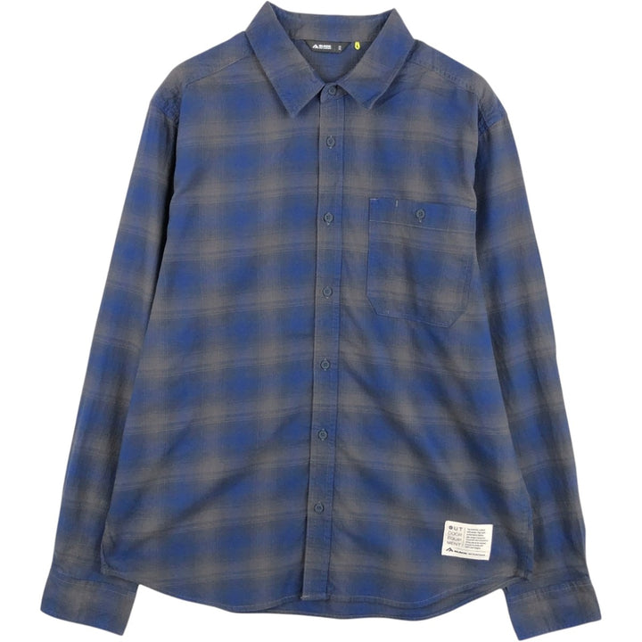 BLACK MOUNTAIN Long-Sleeve Light Flannel Check Shirt, Men's Size XL (approx.) Organic cotton blue type Vintage Second Hand