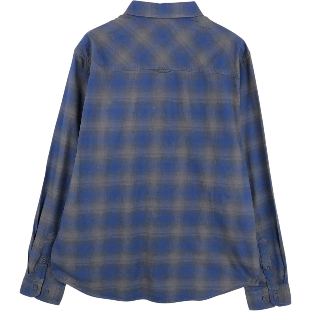 BLACK MOUNTAIN Long-Sleeve Light Flannel Check Shirt, Men's Size XL (approx.) Organic cotton blue type Vintage Second Hand