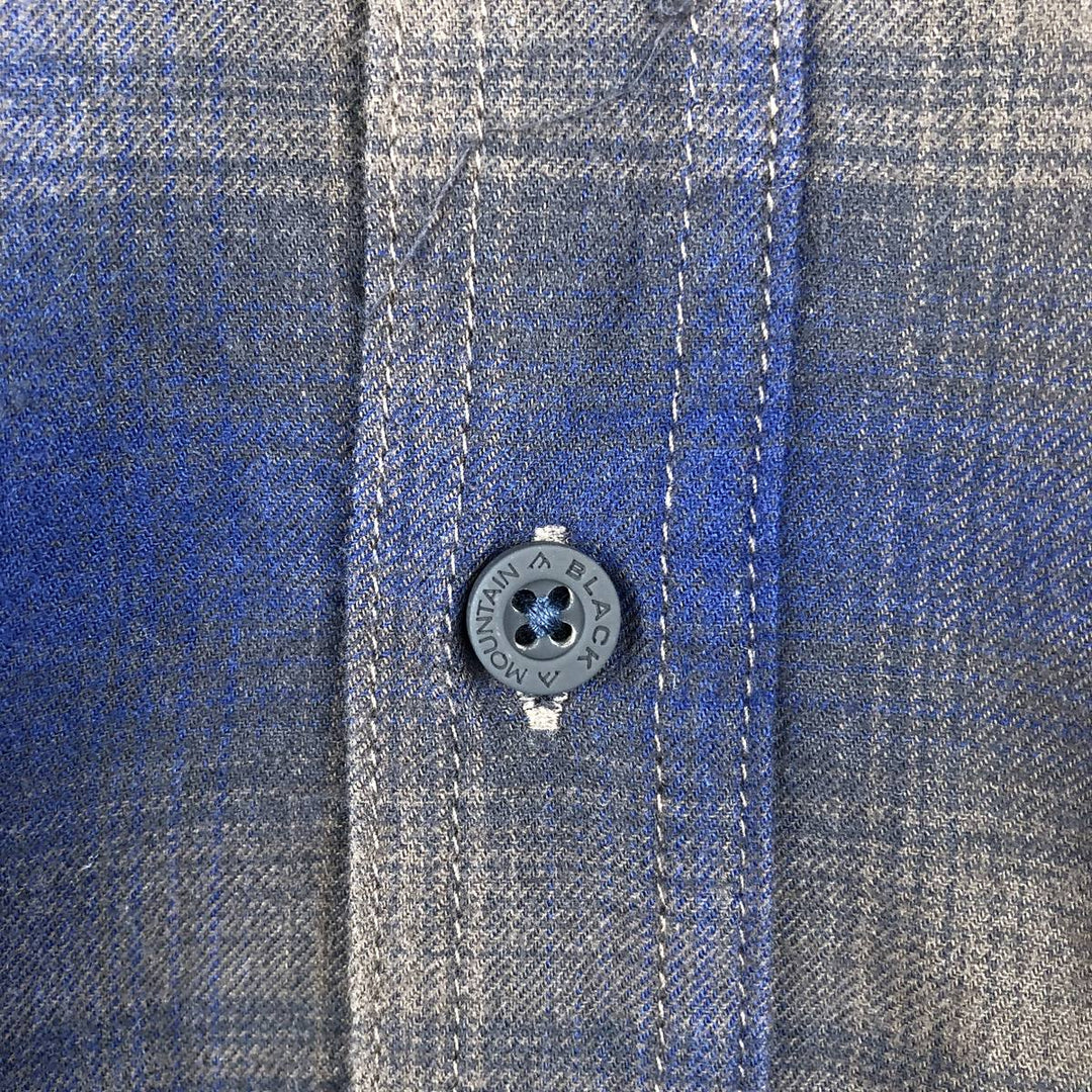 BLACK MOUNTAIN Long-Sleeve Light Flannel Check Shirt, Men's Size XL (approx.) Organic cotton blue type Vintage Second Hand