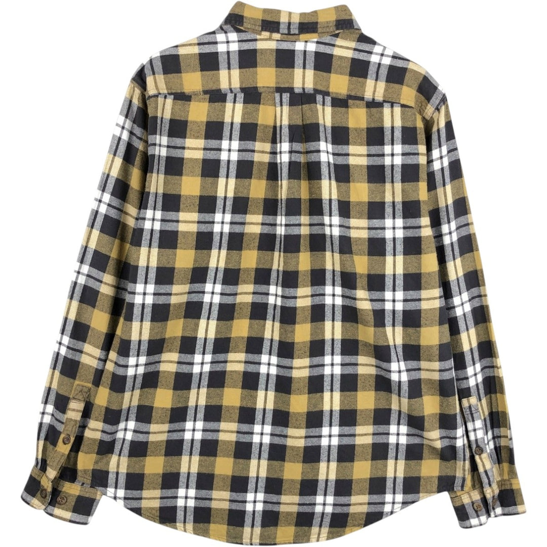 Eddie Bauer Lightflannel Check Shirt, Men's Size L cotton yellow type Vintage Second Hand