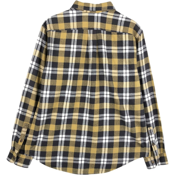 Eddie Bauer Lightflannel Check Shirt, Men's Size L cotton yellow type Vintage Second Hand