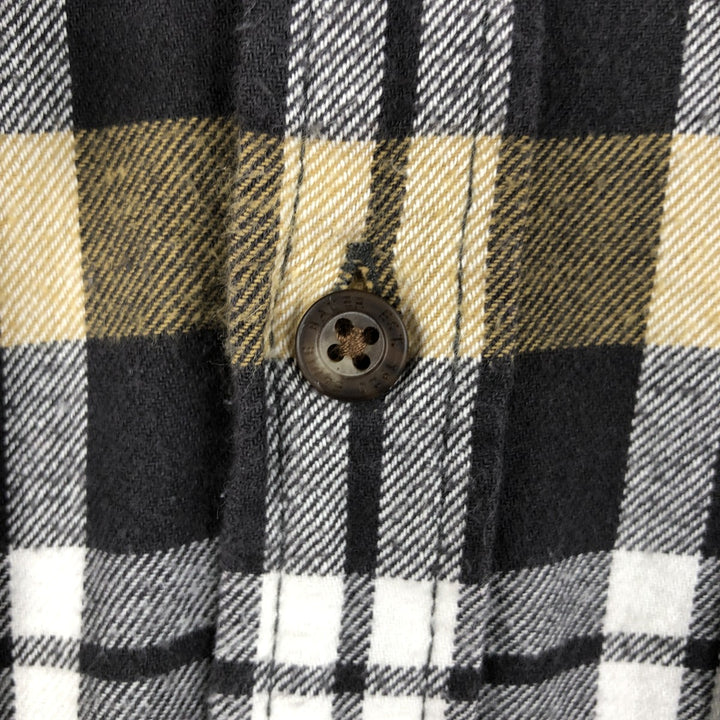 Eddie Bauer Lightflannel Check Shirt, Men's Size L cotton yellow type Vintage Second Hand