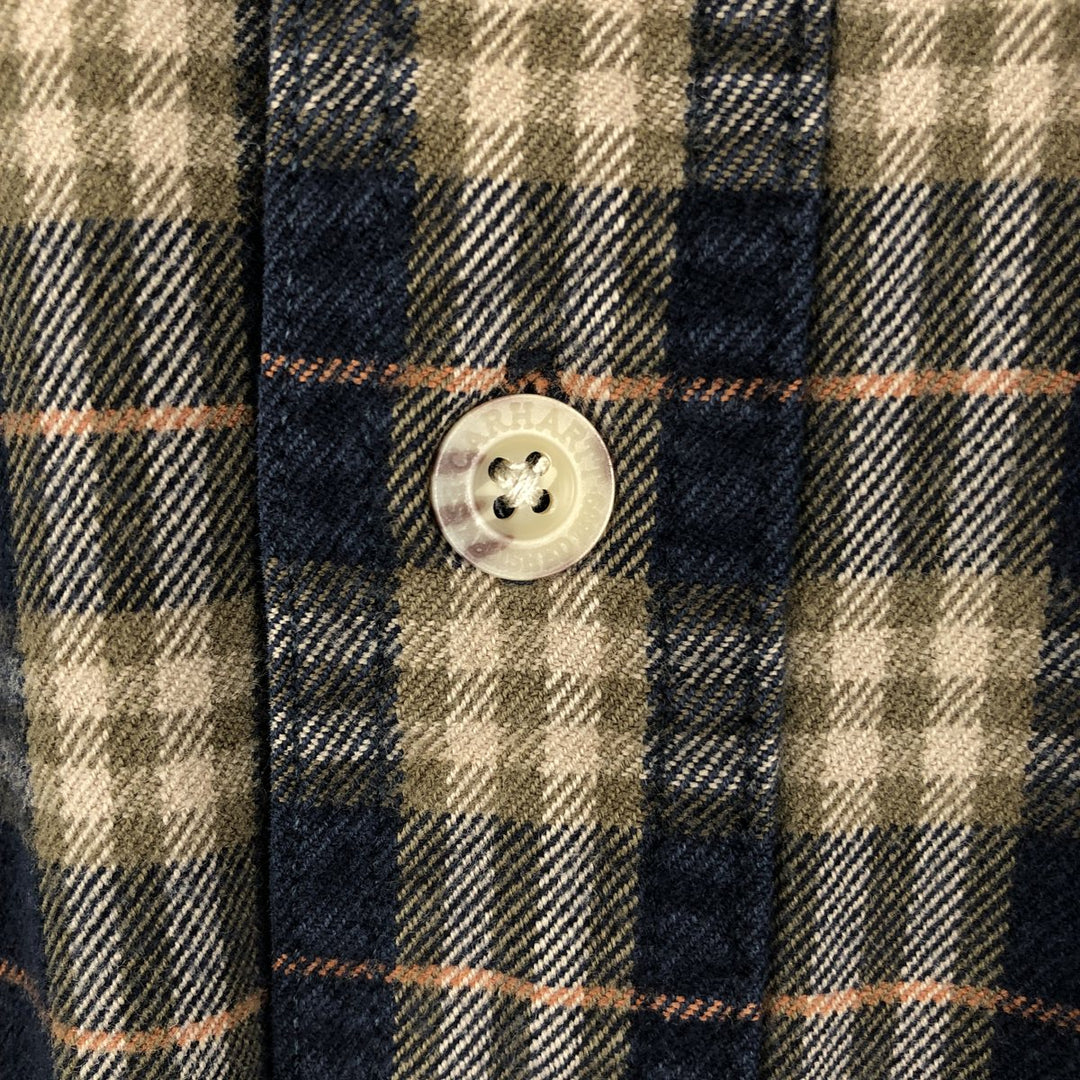 Carhartt long-sleeved button-down flannel check shirt, men's size L cotton navy blue type Vintage Second Hand