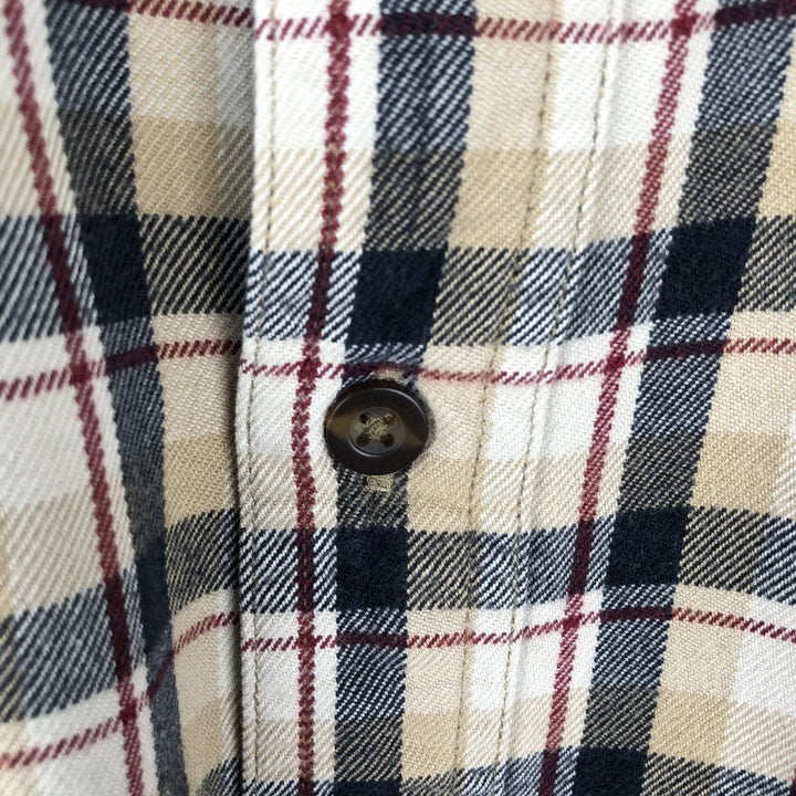 Carhartt Relaxed Fit Long Sleeve Button-Down Light Flannel Check Shirt, Men's Size XL cotton Beige type Vintage Second Hand