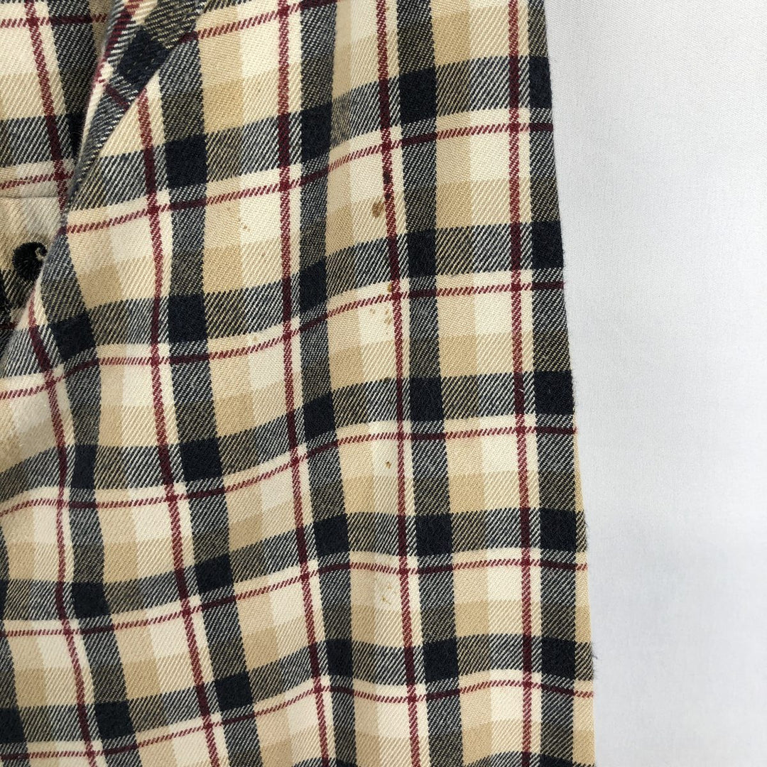 Carhartt Relaxed Fit Long Sleeve Button-Down Light Flannel Check Shirt, Men's Size XL cotton Beige type Vintage Second Hand