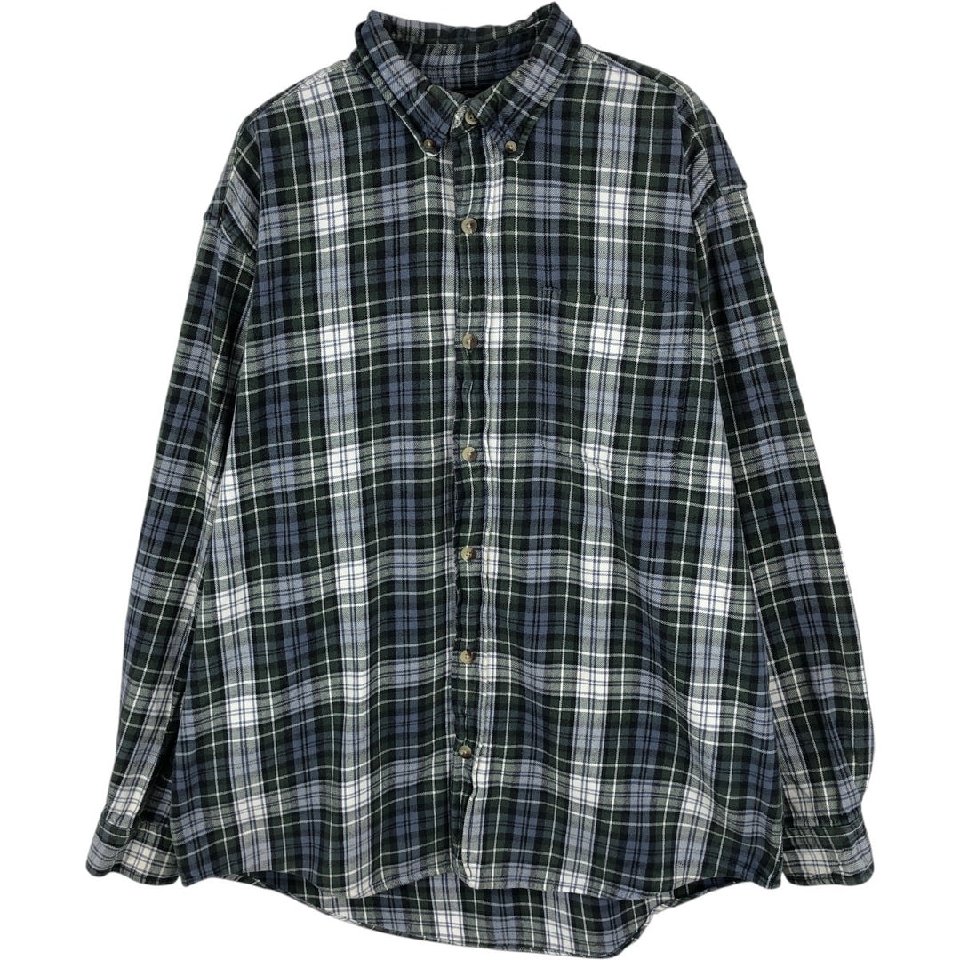 RED HEAD Long-Sleeve Button-Down Flannel Shirt, Men's Size L (approx.) cotton blue type Vintage Second Hand