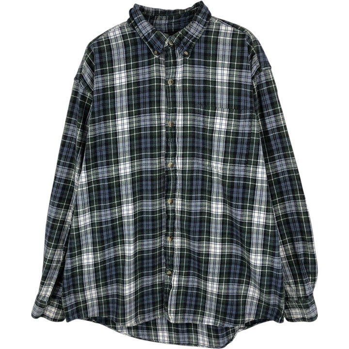 RED HEAD Long-Sleeve Button-Down Flannel Shirt, Men's Size L (approx.) cotton blue type Vintage Second Hand