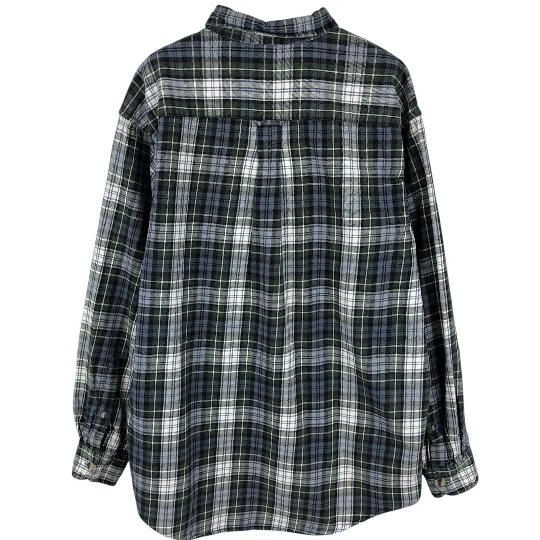 RED HEAD Long-Sleeve Button-Down Flannel Shirt, Men's Size L (approx.) cotton blue type Vintage Second Hand