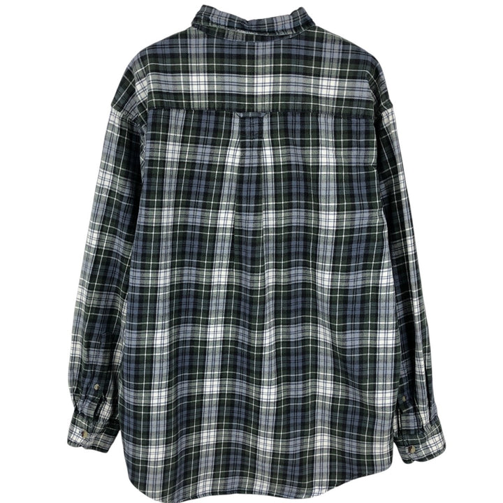 RED HEAD Long-Sleeve Button-Down Flannel Shirt, Men's Size L (approx.) cotton blue type Vintage Second Hand