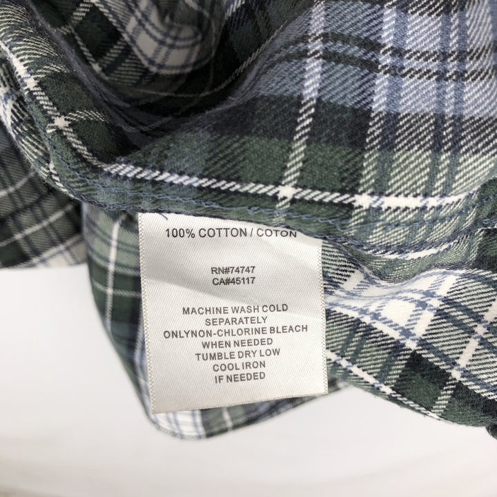 RED HEAD Long-Sleeve Button-Down Flannel Shirt, Men's Size L (approx.) cotton blue type Vintage Second Hand