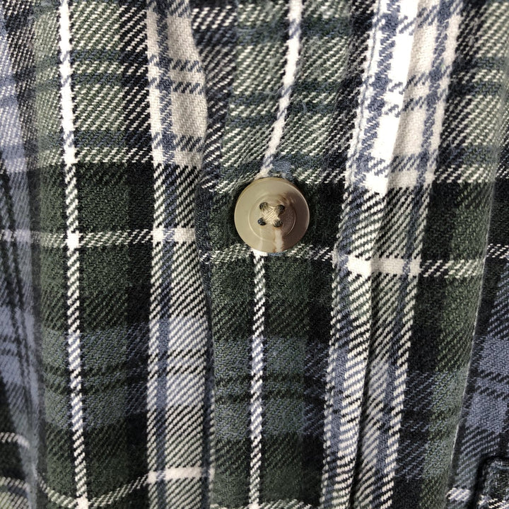 RED HEAD Long-Sleeve Button-Down Flannel Shirt, Men's Size L (approx.) cotton blue type Vintage Second Hand