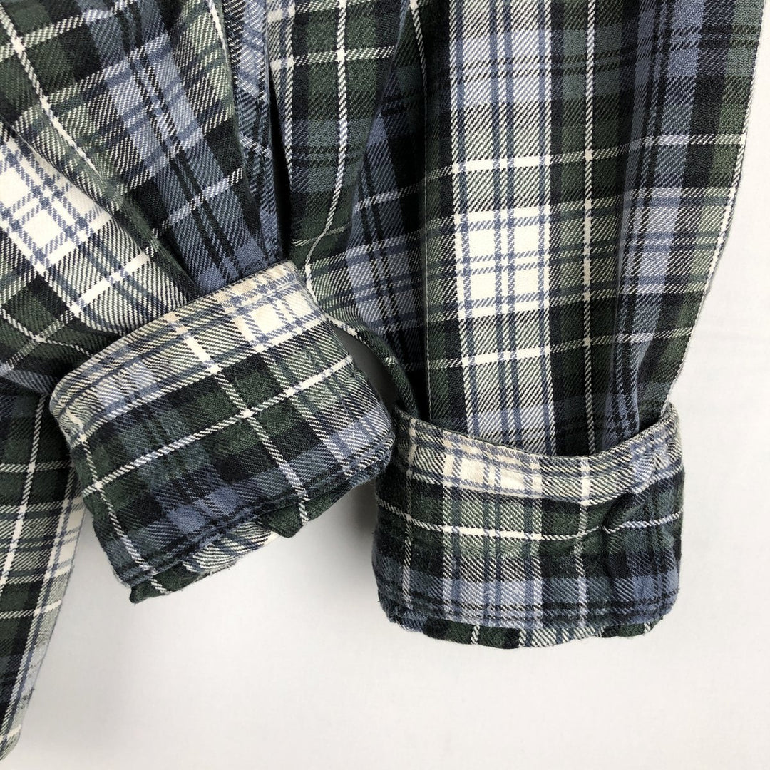 RED HEAD Long-Sleeve Button-Down Flannel Shirt, Men's Size L (approx.) cotton blue type Vintage Second Hand