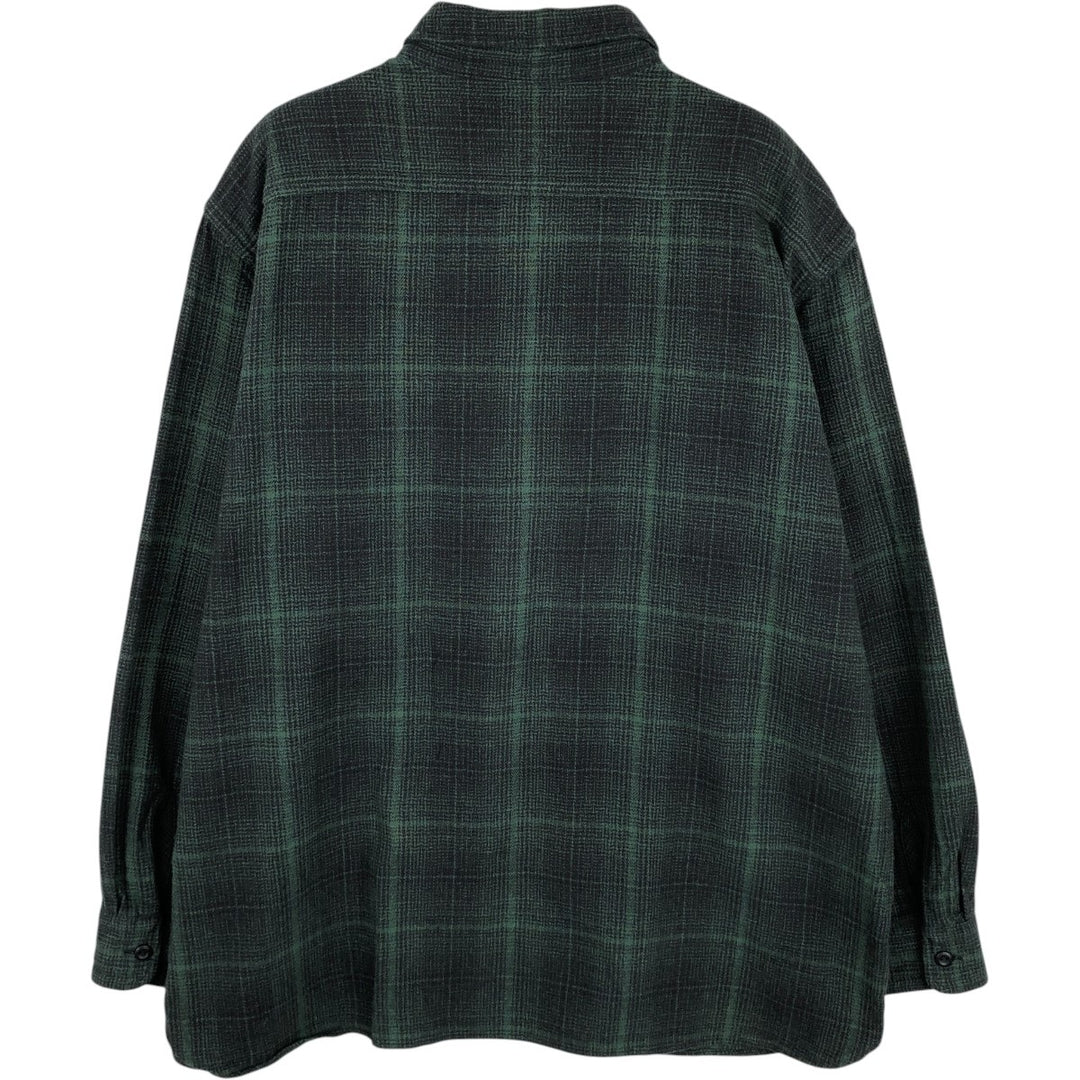 Levi's Relaxed Long Sleeve Flannel Check Shirt, Men's Size XL cotton dark green Vintage Second Hand