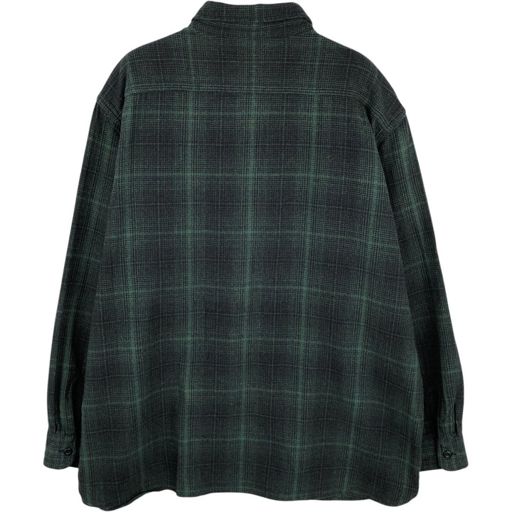 Levi's Relaxed Long Sleeve Flannel Check Shirt, Men's Size XL cotton dark green Vintage Second Hand