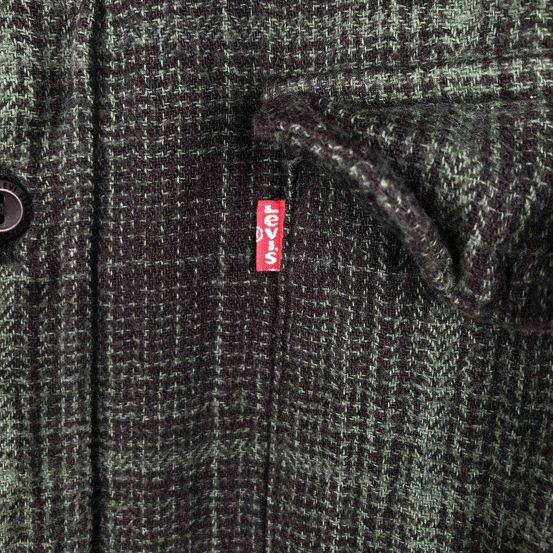 Levi's Relaxed Long Sleeve Flannel Check Shirt, Men's Size XL cotton dark green Vintage Second Hand